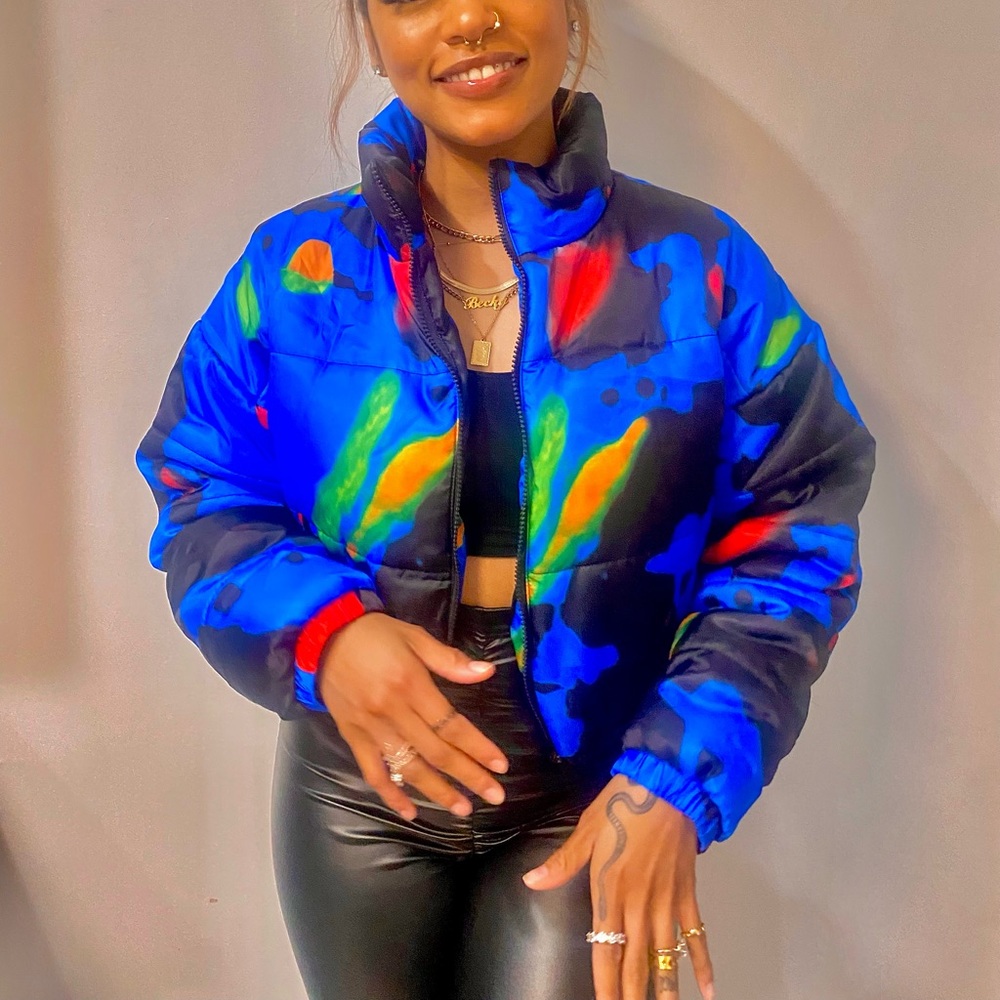 Cropped thermavision puffer coat